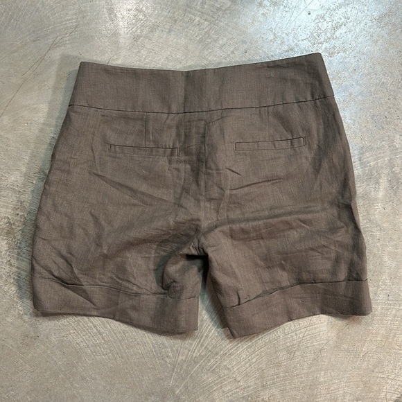 RW & Co Brown Linen Blend Shorts w Buttons on Hip Bones Size 4 - Picture 7 of 10